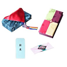 [팔복상회 전통공예품] 현금 예단 세트 (그린 투어 말린) 전통 기념품 전통결혼 혼례품, 신랑(봉채) 4색함 / 예단보 꽃분홍색 추가 / 예단 서식지 추가