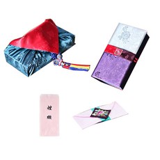 [팔복상회 전통공예품] 현금 예단 세트 (그린 투어 말린) 전통 기념품 전통결혼 혼례품, 신부(예단) 2색함 / 예단보 꽃분홍색 추가 / 예단 서식지 추가