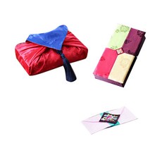 팔복상회 전통공예품 현금 예단 세트 청홍 신부 예단 4색함 + 예단보 꽃분홍색, 혼합색상, 1개