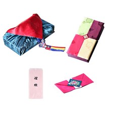 [팔복상회 전통공예품] 현금 예단 세트 (그린 투어 말린) 전통 기념품 전통결혼 혼례품, 신부(예단) 4색함 / 예단보 분홍색 추가 / 예단 서식지 추가