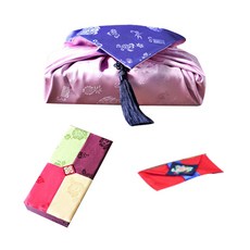 [팔복상회 전통공예품] 현금 예단 세트 (릴리) 전통 기념품 전통결혼 혼례품, 신부(예단) 4색함 / 예단보 홍색 추가, 1세트