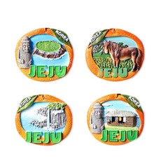 Palboksanghoe 傳統工藝傳統石膏濟州橘子冰箱磁鐵 4p 套組, 混色