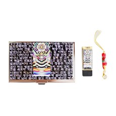 【八福桑會傳統工藝品】奢華珍珠母名片夾+USB 8G套組（圖案） 傳統紀念品 給外國人的禮物, 1套