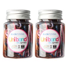 유니밴드 TPU 칼라 고무줄 밴드, 브라운, 2개