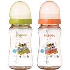 LITTLE BOBDOG PPSU奶瓶組 300ml, 綠色 + 橘色, 1套