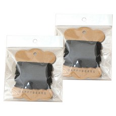 HAPPY BEARS 棉質蕾絲帶, 黑色的, 2包