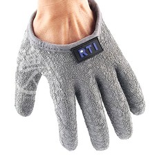 RTI防滑乳膠PE釣魚用手套 M, 銀