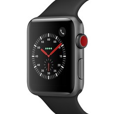 Apple 애플워치3 42mm GPS+Cellular, 스페이스 그레이 알루미늄 케이스,블랙 스포츠 밴드