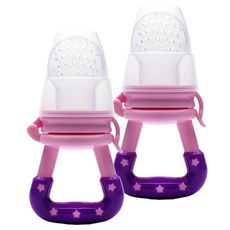 베베락 유아용 실리콘과즙망, 핑크, 2개