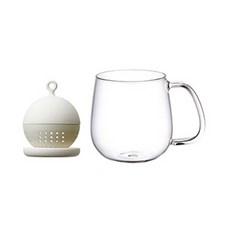 킨토 플로팅 티 스트레이너 & 머그 세트 - 화이트, 단품, 1개