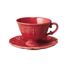 킨토 쿠론 컵&받침 세트 - 단품, 레드, 1개