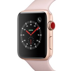 Apple 애플워치 3 GPS + 셀룰러 42mm, 골드 알루미늄 케이스 + 핑크샌드 스포츠밴드(MQKP2KHA)