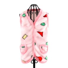 도그아이 애견 패턴 수면조끼, 핑크, 1개