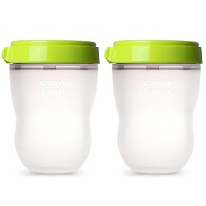 comotomo 矽膠防脹氣奶瓶, 無奶嘴, 綠色, 250ml