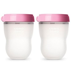 comotomo 矽膠防脹氣奶瓶, 無奶嘴, 粉色, 250毫升
