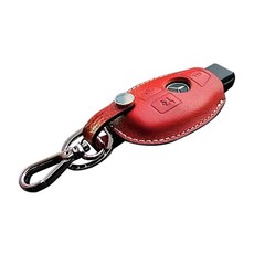 HERMANN 賓士3鍵式皮革智能鑰匙套 BN15, 玫瑰紅, 賓士舊款