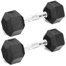 EGOJIN 橡膠6角啞鈴, 2公斤, 2個