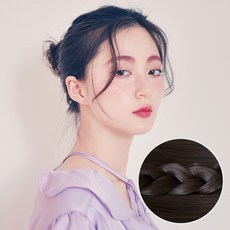 가발나라 인모 똥머리 곱창밴드가발 베이직 대, 내츄럴브라운, 1개