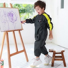 Tablier 兒童 Ecolie 拉鍊藝術全身禮服, Charcoal