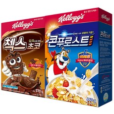 켈로그 시리얼 콘푸로스트 660g + 첵스초코 570g, 1세트