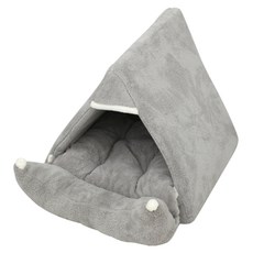 Redpuppy 素色三角形絨毛寵物窩, 灰色