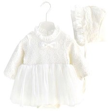 JOY MULTI 孩童蕾絲印花連身裙+綁帶帽