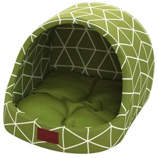 REDPUPPY 버틀린 圓形狗狗坐墊屋, 橄欖綠, 1個