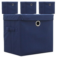 KAZT 方形收納籃+蓋子, 海軍, 4套