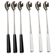 The Living Shop 黑白咖啡勺黑色3p+白色3p, 黑，白, 1套