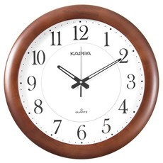 韓國 KAPPA 靜音大型裝飾圓形壁鐘, 棕色