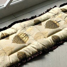 SUZICNL 3人座荷葉邊靠墊, 棕色