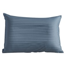 케이아이티 편백 마이크로화이바 베개 솜 + 순면 60수 로얄샤틴 쟈가드 베개 커버, 네이비, 1개