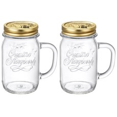 Bormioli ROCCO 附蓋把手透明玻璃杯, 415毫升, 2個