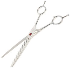 제스파 퍼피스 반려동물 틴닝가위 17cm, 레드볼트, 1개