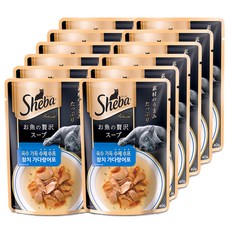 쉬바 고양이 수프 간식, 참치 가다랑어포, 40g, 12개