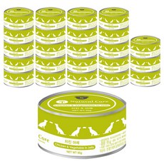 네츄럴코어 강아지 간식 캔, 혼합맛(치킨/야채), 95g, 24개