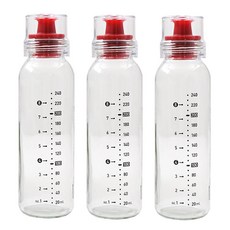 Glasslock 旋蓋式油瓶 紅色, 240毫升, 3個