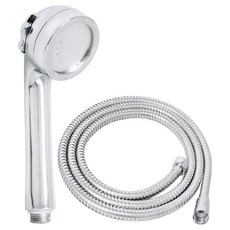 KOXINA 增壓省水蓮蓬頭 + 1.5m水管組合, 銀色, 1個