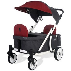 시크포베이비 유아용 프론토 웨건 캐노피형 유모차 화이트프레임, 멜란지 버건디