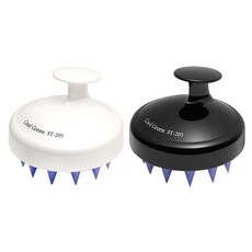 洗髮專用按摩刷 ST-205 2入, 白色 黑色, 1套