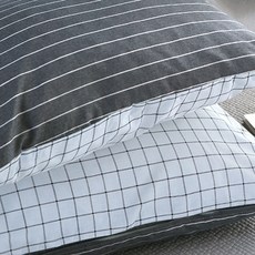 지베딩 케인라인 순면 광목 30수 베개커버 2p + 구름 베개솜 2p, 그레이, 1개