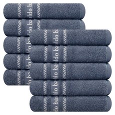 Songwol 松月 Arnaldo Bassini字母刺繡素色毛巾 120g, 藍色, 10個