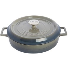 熔岩圓形鑄造多用途火鍋灰色2p, 28cm