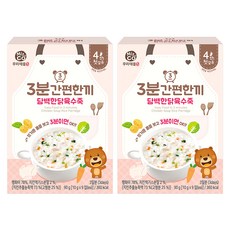 미즈앤코 3분간편한끼 죽, 담백한닭육수, 90g, 2개