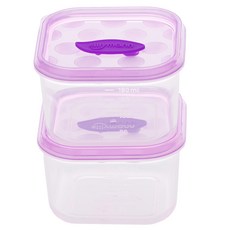 sillymann 鉑金矽膠副食品保鮮盒 WSB257, 透明紫色, 2入, 180ml