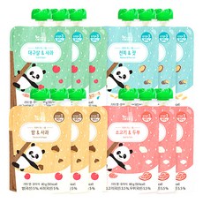 9個月以上孩童輔食 12包入, 白帶魚蘋果口味+魚肉豆腐口味+鮑魚松子口味+栗子蘋果口味, 1組