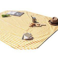 Heim&Heim 條紋野餐墊, 白色 + 黃色