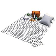 ELENA HEIM 雙面防水野餐墊 + 環保袋組合, 黑白