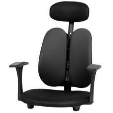 체어포커스 기능성 엔젤좌식 G03 기본형 팔걸이 헤드 의자 패브릭원단, 블랙