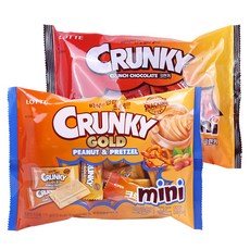 LOTTE 樂天 Crunky Gold糖果 Mini 171g+Crunky糖果 171g, 2種, 1套